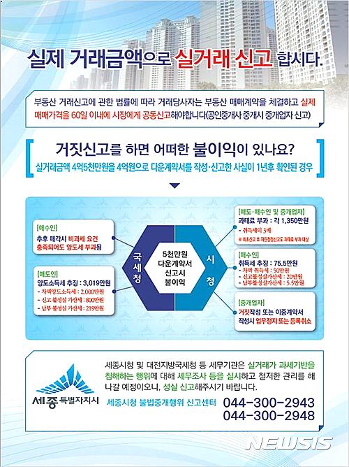 ▲세종시 부동산 실거래신고 권장 홍보문