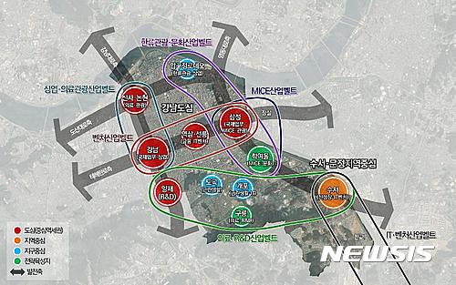 【서울=뉴시스】강남구 비전 2030 실행전략 배치도.  (그래픽 = 강남구 제공)  photo@newsis.com