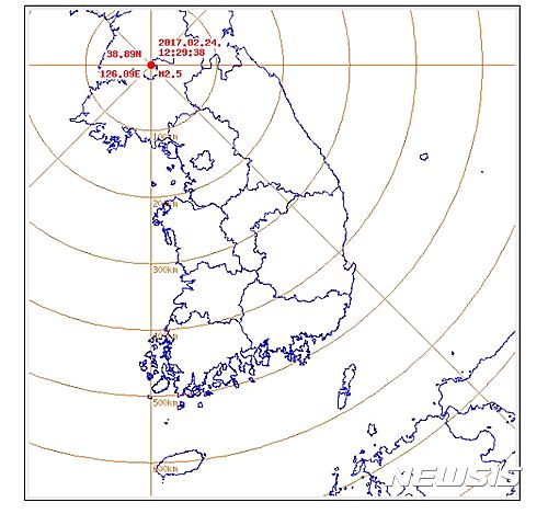【서울=뉴시스】<북한 평양서 규모 2.5 지진>