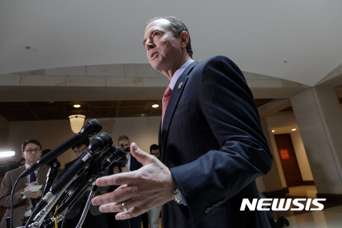 Rep. Adam Schiff, D-Calif., ranking member of the House Intelligence Committee, speaks to reporters on Capitol Hill in Washington, Thursday, March 30, 2017, about the actions of Committee Chairman Rep. Devin Nunes, R-Calif. as the panel continues to investigate Russian interference in the 2016 U.S. presidential election and the web of contacts between President Donald Trump's campaign and Russia. (AP Photo/J. Scott Applewhite)