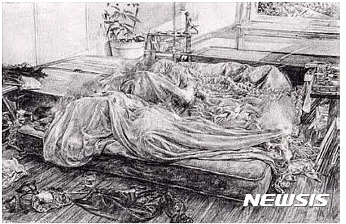<【서울=뉴시스】이강승_Untitled (William Yang_The Morning After_1976), 2016, Graphite on paper, 12.5x20cm>