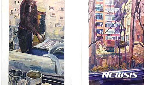 <【서울=뉴시스】이혜인,2017. 3. 21. 09:30-11:15(Seoul) / 2017. 3. 20. 17:30-19:15(LA)2017 oil on canvas 45.4 x 37.9cm 이혜인 2017. 3. 2. 23:00-25:30(Seoul) / 2017. 3. 2. 09:00-11:30(NY) 2017 oil on canvas 45.4 x 37.9cm>