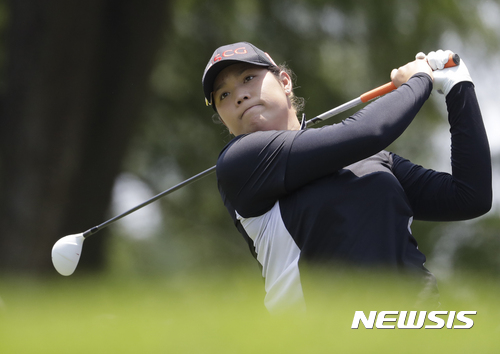 Ariya Jutanugarn of Thailand tees off on the 6th hole during the final of the Lorena Ochoa Invitational at Mexico Golf Club in Mexico City, Sunday, May 7, 2017. The invitational, the tenth of the 2017 LPGA tour, is the tour's first Match Play event since 2012. (AP Photo/Rebecca Blackwell)