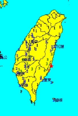  대만 중부에서 22일 밤 규모 5.5 지진이 발생했다. 