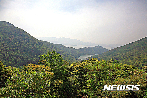 【서울=뉴시스】한국관광공사는 '6월에 가볼 만한 곳'으로 전국 6곳의 휴양림을 선정했다. 사진은 전남 완도 완도수목원 제1전망대에서 본 풍경. 2017.5.27(사진=한국관광공사 제공)  photo@newsis.com