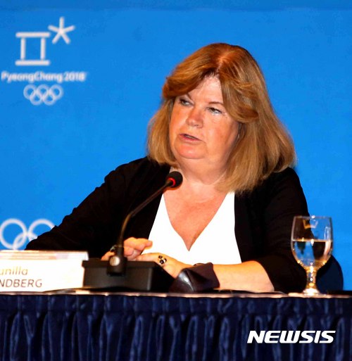 【평창=뉴시스】 구닐라 린드버그 위원장, IOC 조정위원회 