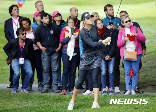 【레뱅(에비앙)=AP/뉴시스】 미국여자프로골프(LPGA) 투어 메이저 대회인 '에비앙 챔피언십'에서 우승을 차지한 안나 노르드크비스트.