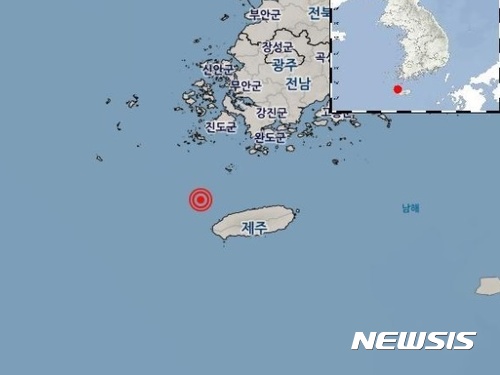 【제주=뉴시스】기상청은 21일 오후 1시11분께 제주도 제주시 고산 북북서쪽 39㎞ 해역에서 규모 2.7의 지진이 발생했다고 발표했다. (사진=기상청 홈페이지)