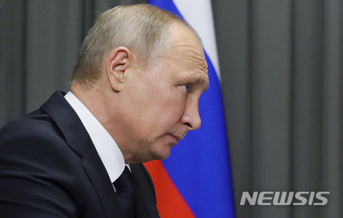 【니즈니노브고로드=AP/뉴시스】 러시아 블라디미르 푸틴 대통령 