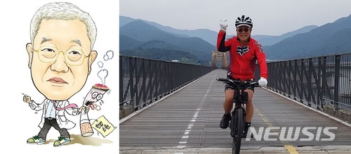 【서울=뉴시스】 박재갑 국립암센터 명예교수는 담배제조 및 매매 금지 운동을 벌이고 있는 세계적인 대장암 권위자다. '운동화 전도사'로도 유명했던 그는 66세에 타기 시작한 자전거로 매달 200km씩 라이딩하며 건강한 삶을 전파하고 있다. 
