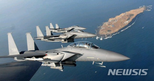 【서울=뉴시스】 공군 F-15K 전투기.