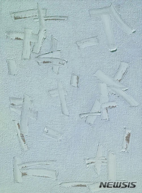 【서울=뉴시스】 하종현 접합 2002-41(B), 2002, 마포천에 유채, 194 x 259 cm