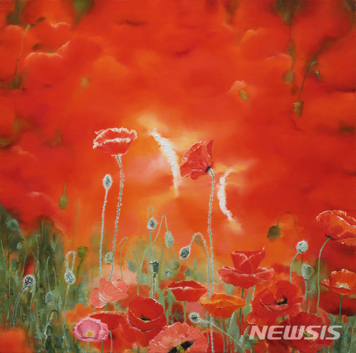 【서울=뉴시스】 Natural Image (Poppy garden)I 53x53cm oil on canvas 2017