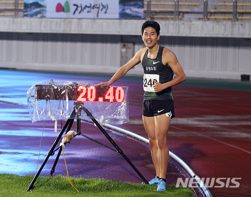 박태건, 33년 묵은 남자 200m 장재근 기록 깼다···20초 4 