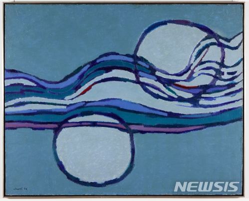 【서울=뉴시스】 김환기, 〈산월〉, 1962, 마포에 유채, 130.5×162㎝