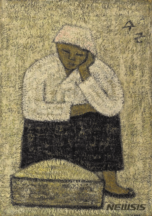【서울=뉴시스】 박수근, 소금장수, 1956, 하드보드에 유채, 33x23.5cm