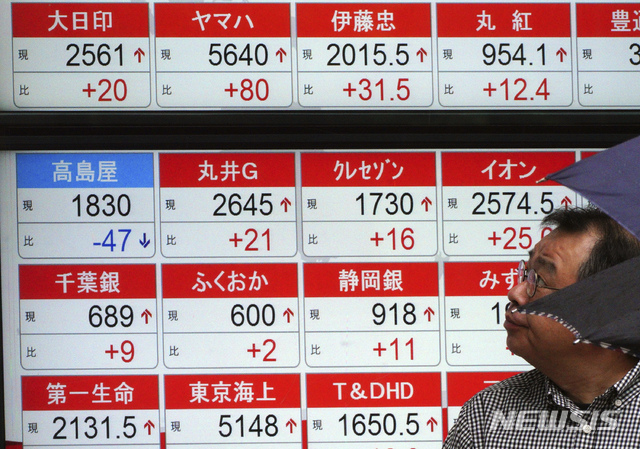 일본 증시, 美주가 하락에 닛케이 0.8%↓마감 