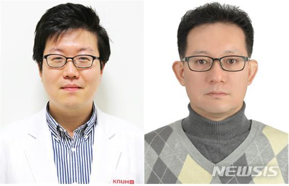 【대구=뉴시스】김덕용 기자 = 사진 왼쪽부터 박진성 칠곡경북대병원 신경과 교수, 송희진 경북대 의공학연구소 교수 2018. 11. 14.(사진=칠곡경북대병원 제공) photo@newsis.com