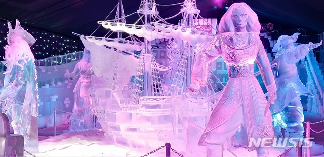 벨기에 브뤼헤 '눈과 얼음 조각 축제'