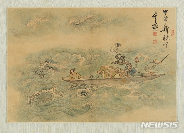 심사정 '선유도', 조선 1764년, 종이에 엷은 색, 2018년 손창근 기증