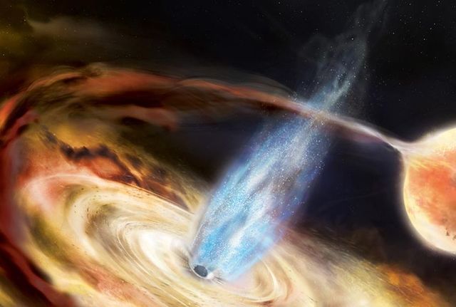 【서울=뉴시스】'이벤트 호라이즌 망원경(EHT)연구팀이 10일 오후 10시에 블랙홀 관측결과를 발표한다. 사진은 블랙홀 가상도. <사진출처=EHT 홈페이지> 