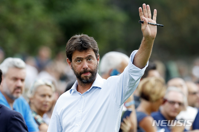 FILE - In this Sunday, Aug. 12, 2018 file photo, Juventus&#039; president Andrea Agnelli arrives at Villar Perosa, northern Italy. The head of the European Club Association says the existing Champions League format should be overhauled to introduce promotion and relegation. ECA chairman Andrea Agnelli, who runs Juventus, wrote in a letter on Thursday, April 25, 2019 to the organization&#039;s 232 clubs that &quot;European matches with higher sporting quality and a more competitive environment at all levels&quot; are desired. (AP Photo/Antonio Calanni, file)