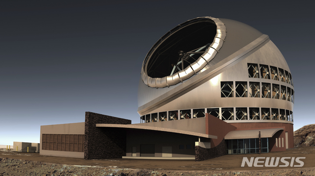 【호놀룰루( 하와이)=AP/뉴시스】마우나 케아 정상에 설치될 30미터 망원경의 투시도. 