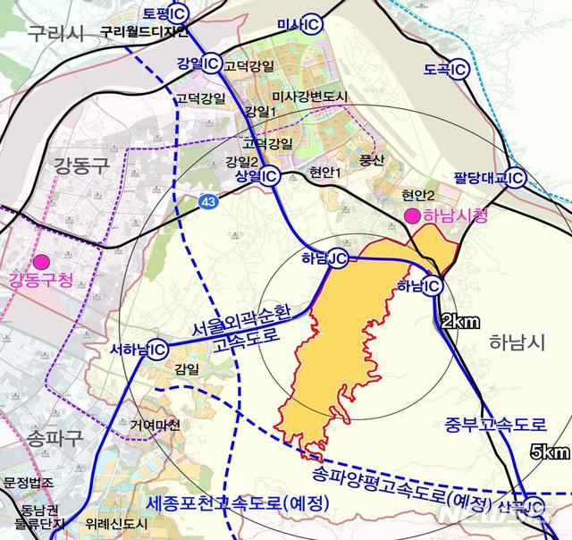 【서울=뉴시스】하남교산지구 위치도(사진= 국토부 제공)