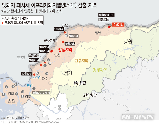 철원군 민통선 내 멧돼지 사체서 돼지열병 또 검출…12마리째