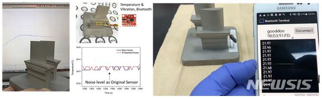 [창원=뉴시스] 진동·온도 센싱 및 블루투스 칩을 활용한 금속 부품 실시간 상태 관측.(사진=재료연구소 제공) 2020.06.29. photo@newsis.com
