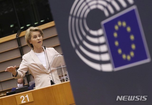 [브뤼셀=AP/뉴시스]우르줄라 폰데어라이엔 유럽연합(EU) 집행위원장.