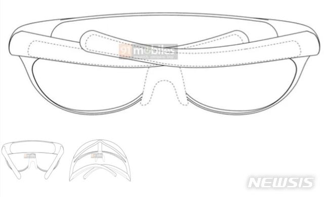 [서울=뉴시스] 삼성전자가 개발 중인 증강현실(AR) 글래스가 특허 문서를 통해 공개됐다. 19일 인도의 IT 전문매체 '91모바일즈'(91mobiles)는 삼성전자가 최근 한국에서 AR 글래스 디자인과 관련한 특허 출원을 냈다며 특허이미지를 공개했다. (출처=91모바일즈) 