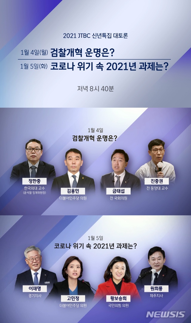 [서울=뉴시스]JTBC 신년특집 대토론. (사진=JTBC 제공) 2021.01.04. photo@newsis.com
