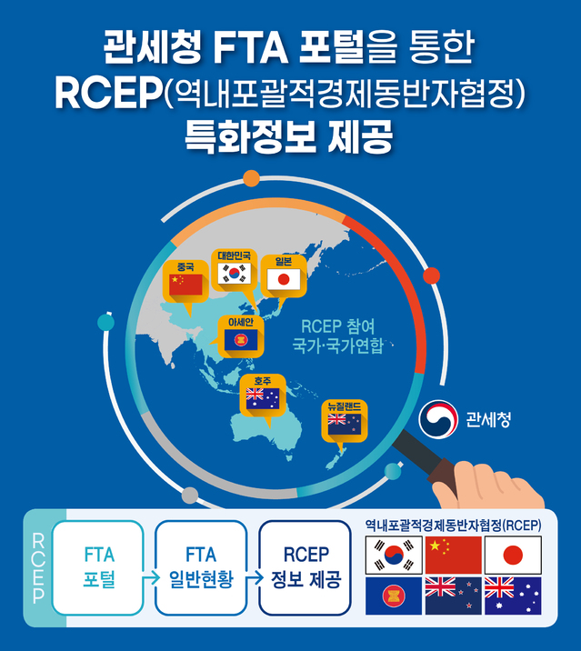 [대전=뉴시스] 관세청 FTA 포털을 통한 'RCEP 특화정보' 제공 안내물. *재판매 및 DB 금지