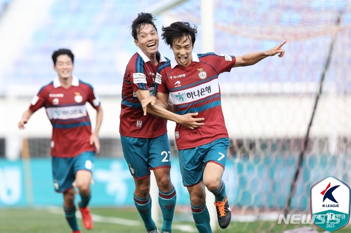 [서울=뉴시스]K리그2 대전 마사 해트트릭. (사진=프로축구연맹 제공)