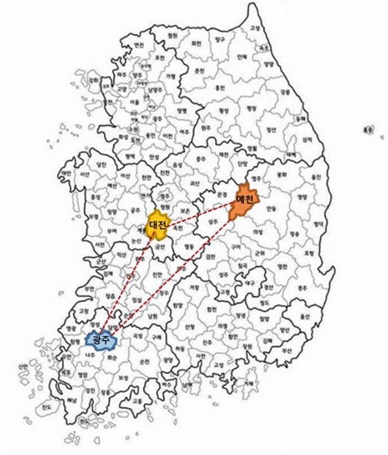 [안동=뉴시스] 국내 특성화 데이터센터 위치(경북도 제공). 2022.01.10 *재판매 및 DB 금지