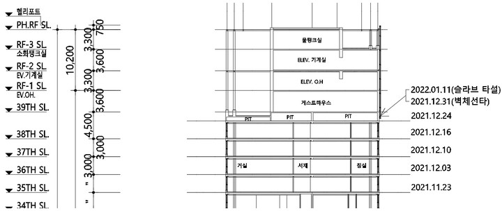 [광주=뉴시스] 신대희 기자 = 16개층 구조물 붕괴 사고가 난 광주 서구 화정아이파크 아파트 201동 콘크리트 타설 작업 일지. (사진=독자 제공) 2022.01.15. photo@newsis.com *재판매 및 DB 금지