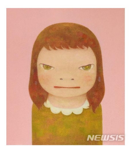 [서울=뉴시스]요시토모 나라, ‘Wish World Peace(희망 세계 평화)’, acrylic on canvas, 194x162.2cm. 2014. 추정가: HK$88,000,000-128,000,000 (한화 약 144 억~209 억 원)