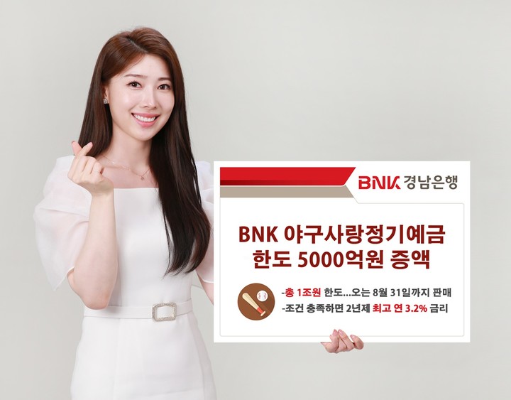 BNK경남은행, 야구사랑정기예금 판매한도 2배 증액 BNK경남은행, 야구사랑정기예금 판매한도 2배 증액