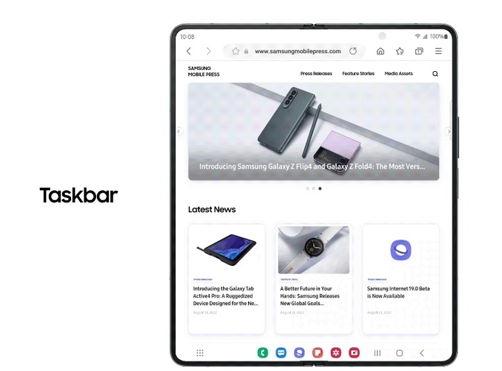 갤럭시 Z 폴드4의 '태스크바' 기능. (사진=삼성전자 제공) *재판매 및 DB 금지