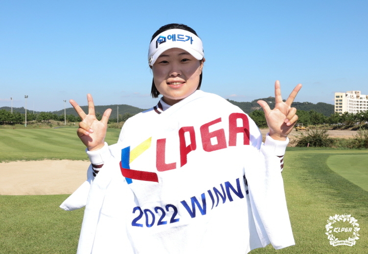 [서울=뉴시스]KLPGA 2022 엠씨스퀘어·군산CC 드림투어 13차전 우승자 정시우. 2022.010.05. (사진=한국여자프로골프협회 제공) *재판매 및 DB 금지