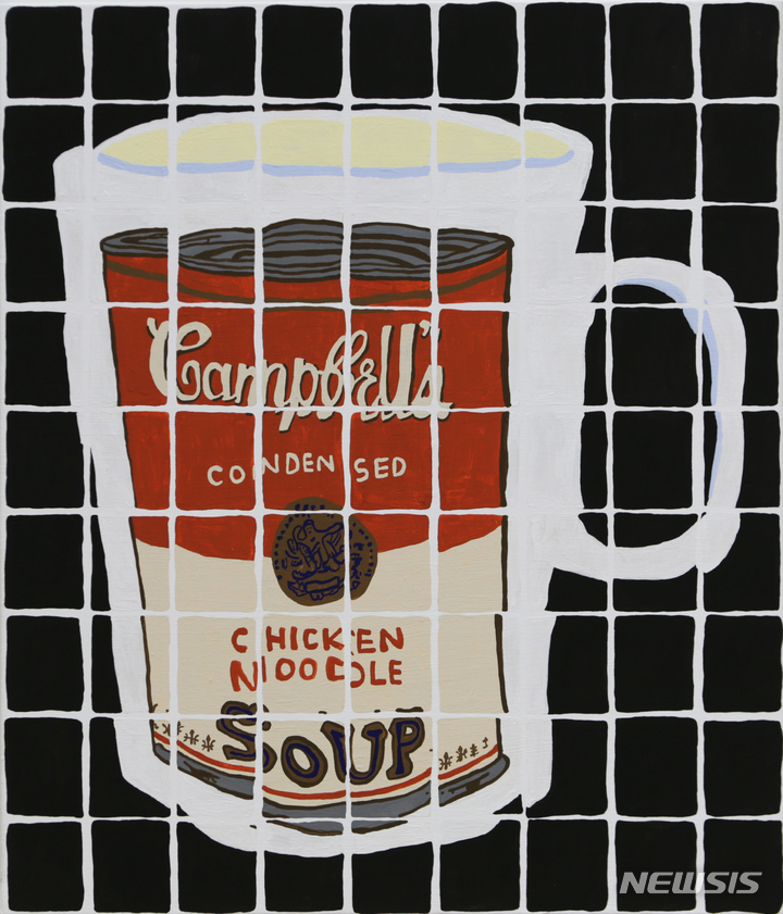 [서울=뉴시스]Yuri Ikeguchi, Campbell's Soup mug painting, Acrylic on canvas, 53 x 45.5 cm, 2022