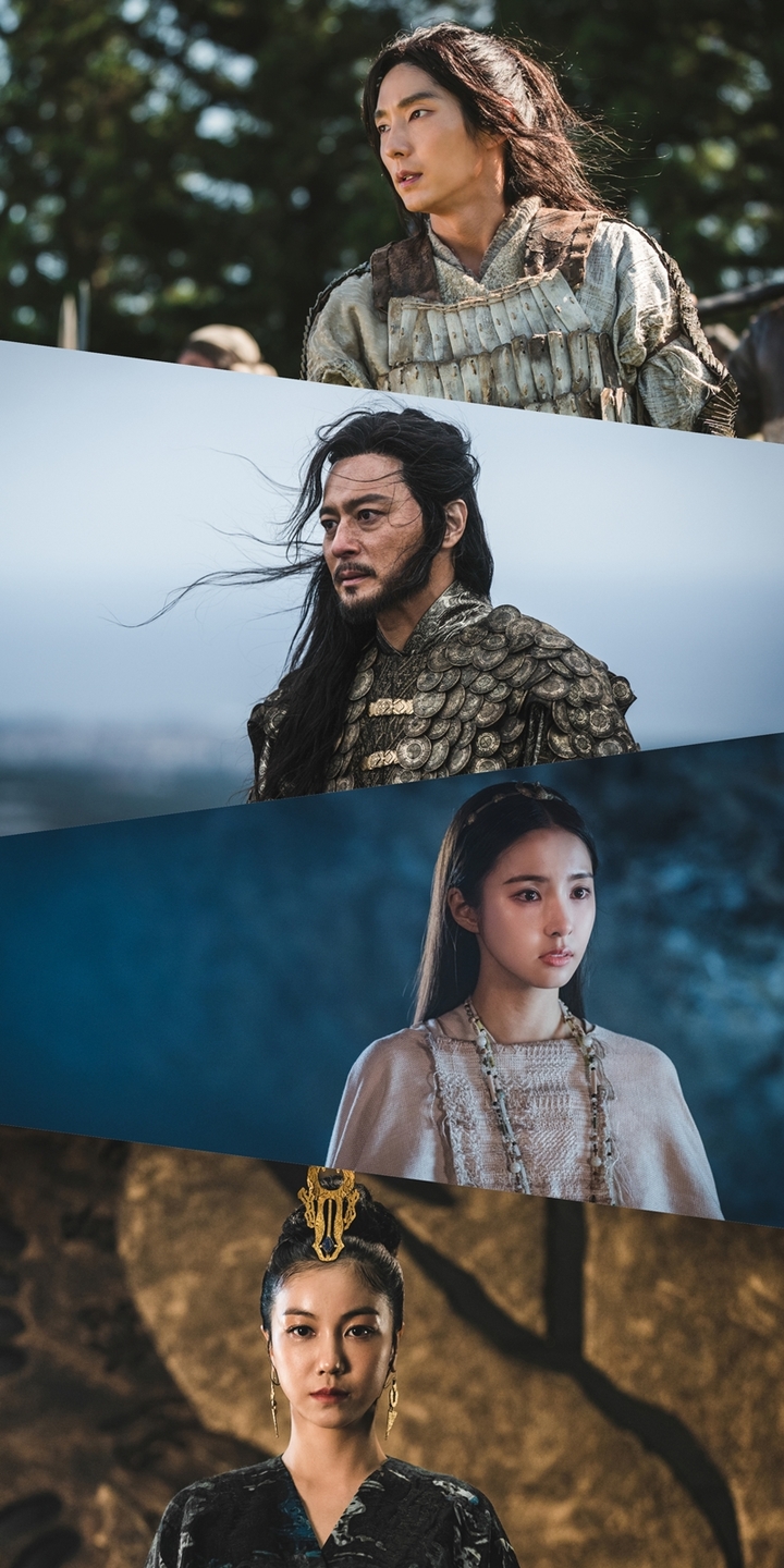 아스달 연대기2. 위부터 이준기, 장동건, 신세경, 김옥빈.