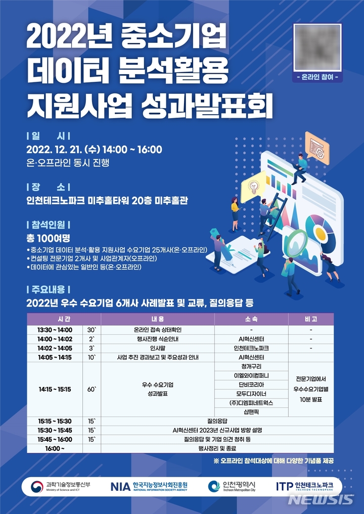 인천TP, 데이터 분석·활용 지원사업 성과발표회 21일 개최