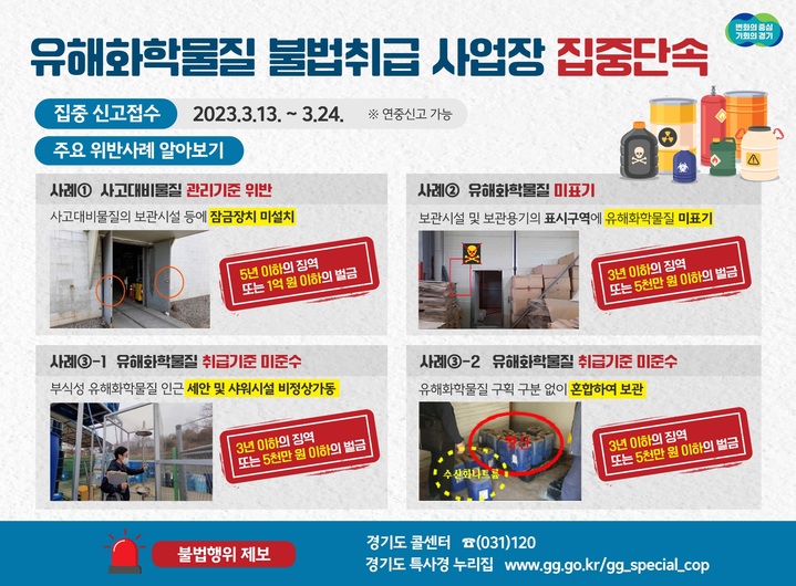 유해화학물질 취급 업체 집중 단속(사진=경기도 제공) *재판매 및 DB 금지