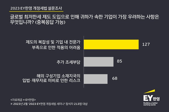 EY한영 "글로벌 최저한세 시행 앞두고 기업들 부담"