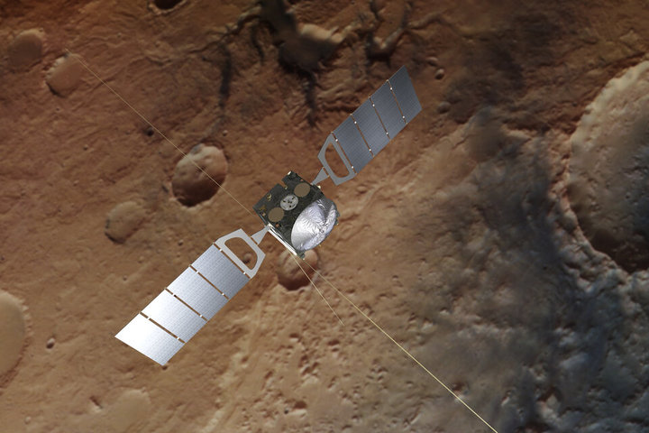 화성 궤도를 비행 중인 '마스 익스프레스(Mars Express)' 상상도. (사진=ESA) *재판매 및 DB 금지