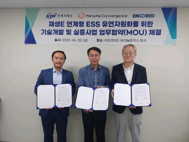 전력거래소-한화커버전스 등, 재생에너지 연계ESS 맞손