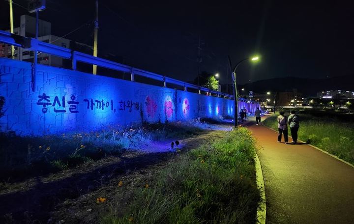 경산시 남천둔치 산책로, 아름다운 불빛행렬 *재판매 및 DB 금지