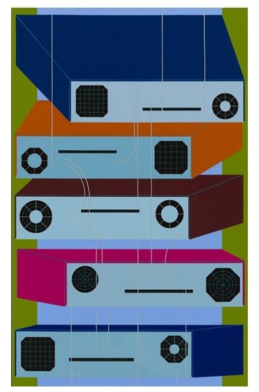 오병재, <Servers>, 2023, Acrylic on Linen 117x73cm 2EA *재판매 및 DB 금지